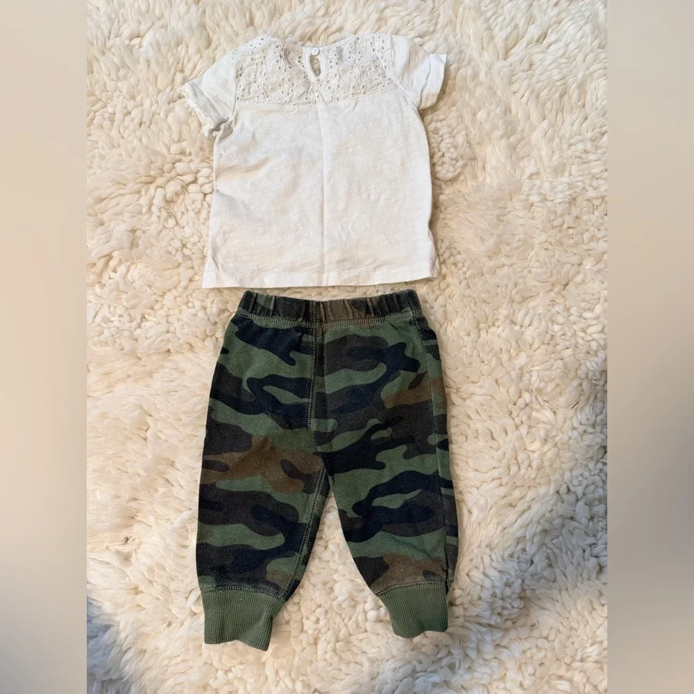 Carter's Green Camouflage Jogger outfit